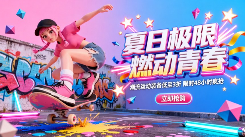 同素材 · 布局 · 夏日极限 · 左图右文