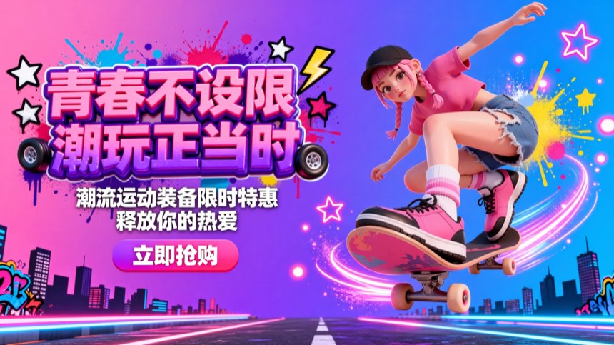 通用 · 3D 营销 · 青春不设限 · 潮玩正当时